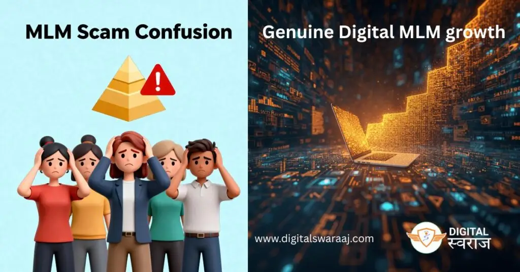 Network Marketing scam vs genuine digital MLM growth in Hind